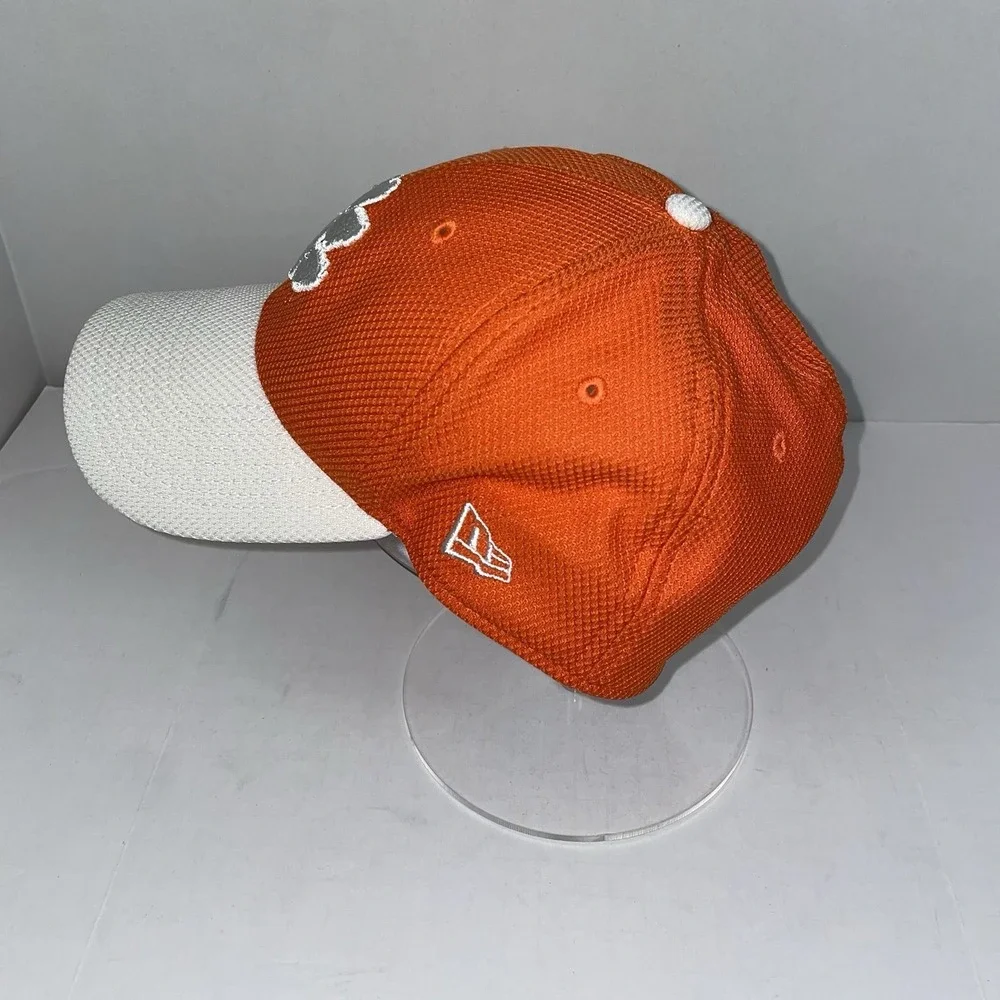 New Era 39THIRTY‎ Clemson Tigers Hat Orange White Mesh Stretch Fit Small Medium